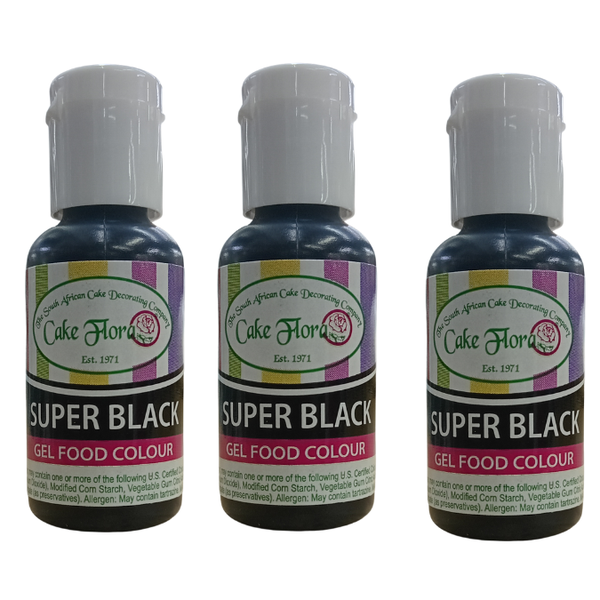 Cake Flora Gel Food Colour Pack of 3 - Super Black
