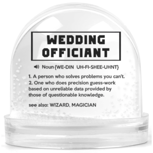Wedding Officiant Noun Gift Snowglobe