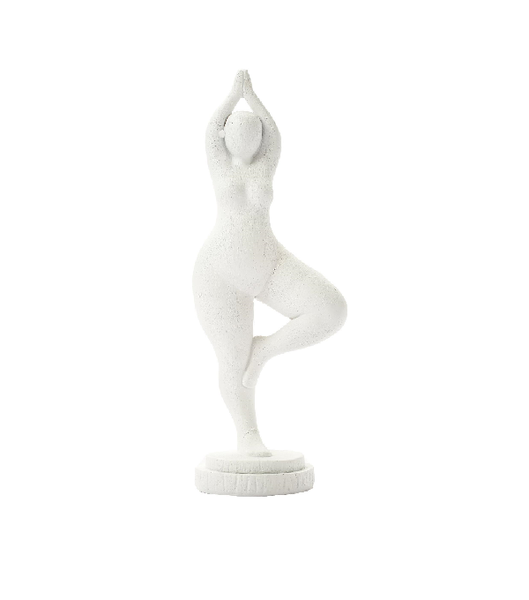 Kitro White Yoga Lady Ceramic Tabletop Decorative Ornament