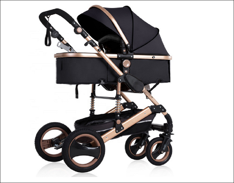 Stroller 2-in-1 Foldable Baby Pram - Black
