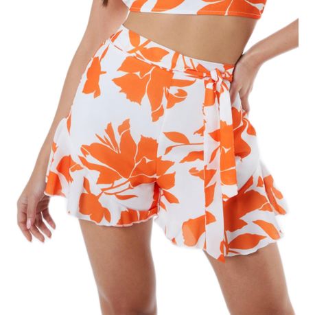 Orange floral sale shorts