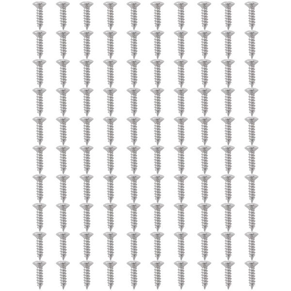 100 Pcs Guitar &amp; Bass Pickguard Screws for Strat &amp; Tele,Silver