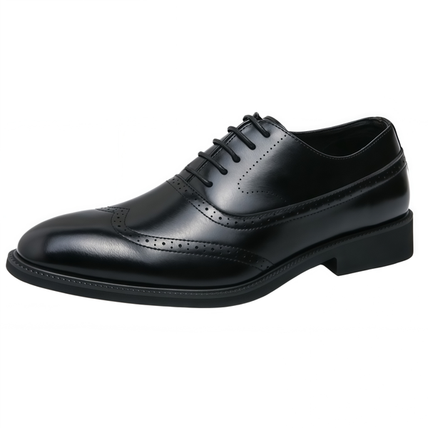 Men's Brogue Derby Shoes TPR Sole Comfort Breathable Formal Dress Shoes