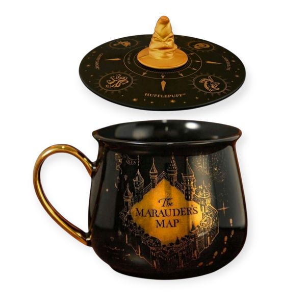 Harry Potter Themed Mug: Marauder's Map with Sorting Hat Lid