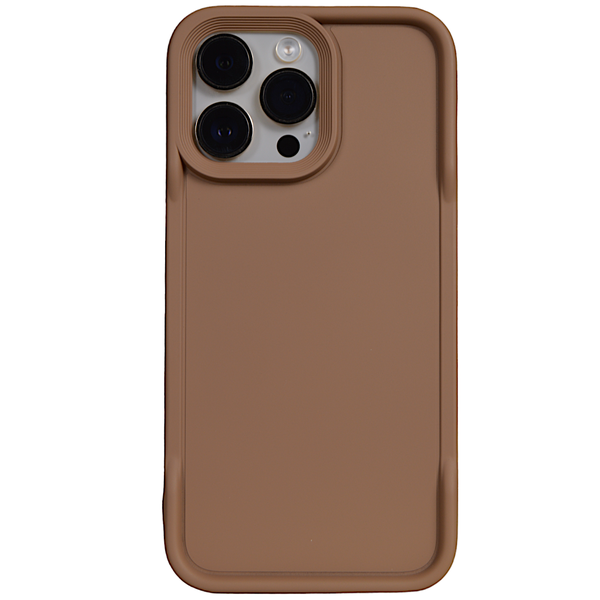Solid - Light Brown - Phone Case with Sleek Edge - Iphone 15 Pro
