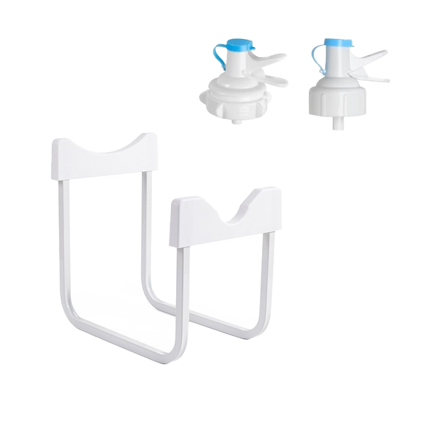 3-5 Gallon Water Bottle Stand With Dual Dispenser Valves - White