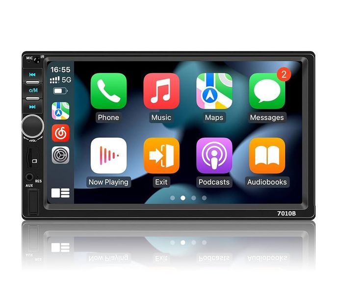 7" Car Touch Screen Radio, Wireless Carplay &amp; Android Auto, BT, SD, USB.