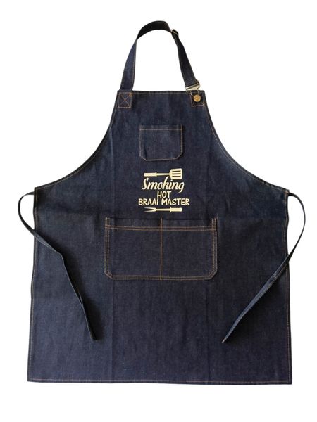 Apron Blue Denim with Adjustable Neck - V1