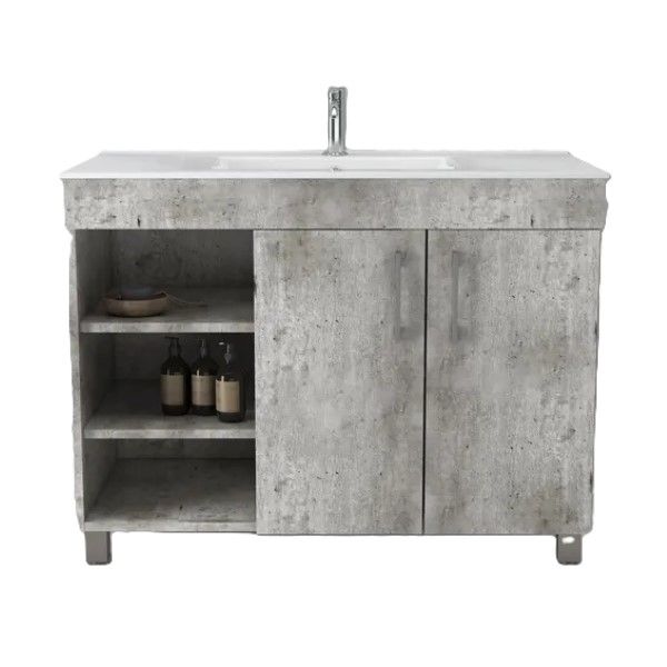 Bathroom Cabinet and Basin Free Standing Natural Concrete