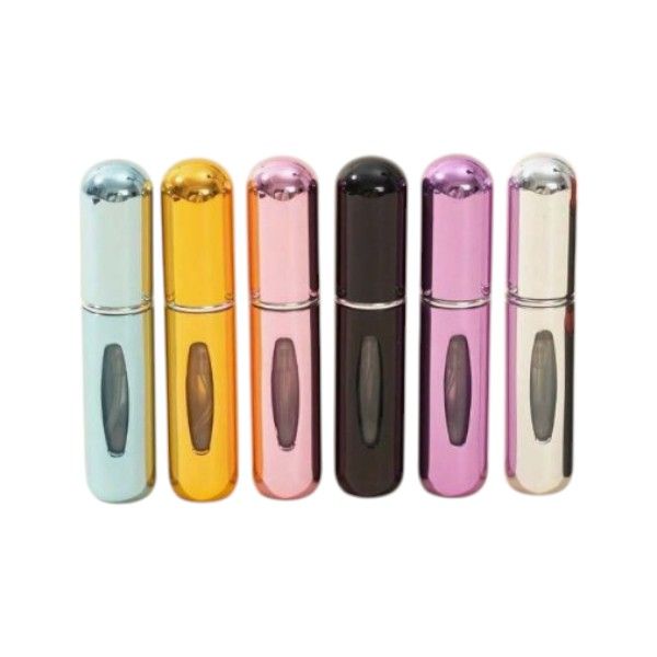 6 Piece - Portable Shiny Spray Bottle Travel Set - Multicolor