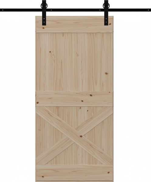 Half X-Brace Plank Barn Door And Hardware Kit