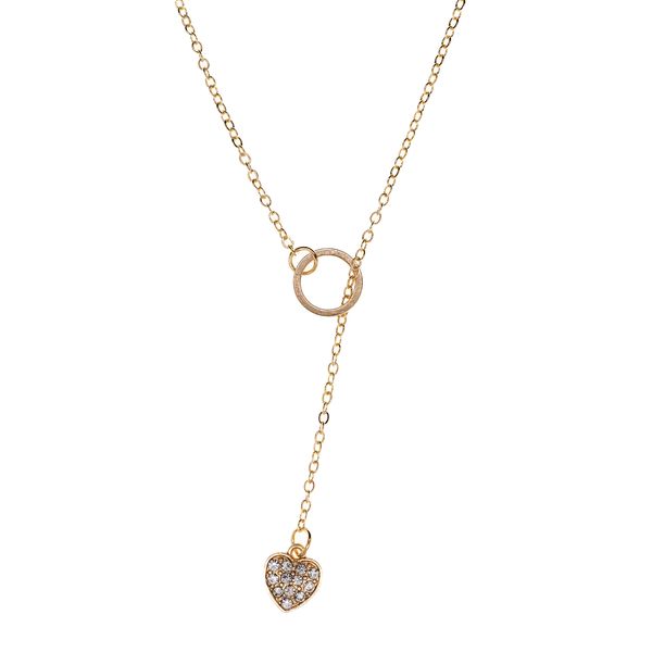Necklace Circle Tassel Rhinestone Heart Pendant