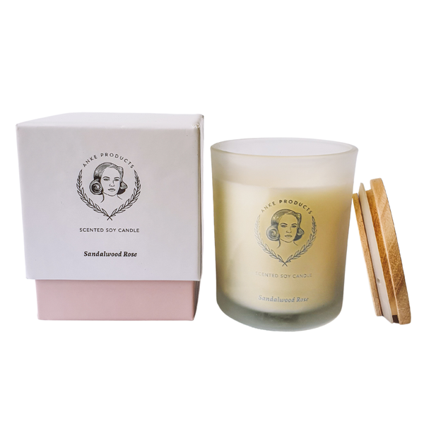 Anke Products - Sandalwood Rose Soy Candle in Gift Box