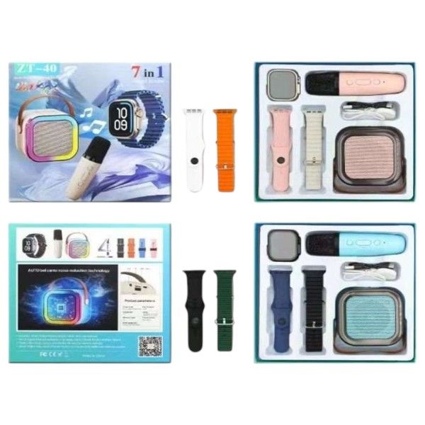 ZT-40 7 in 1 Watch Set With Karaoke Speaker And 4 Straps