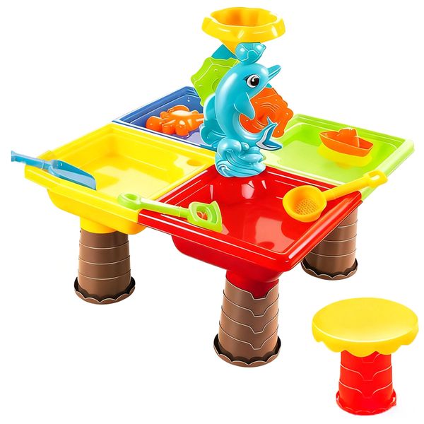 Animal World Dolphin Square Water Table, Children's Water and Sand Activity