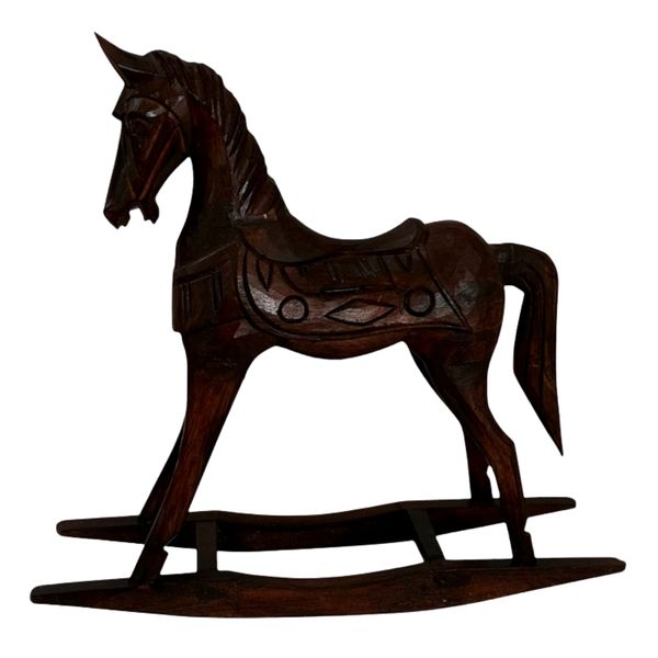 Wooden Rocking Horse | Antique Carved Decor