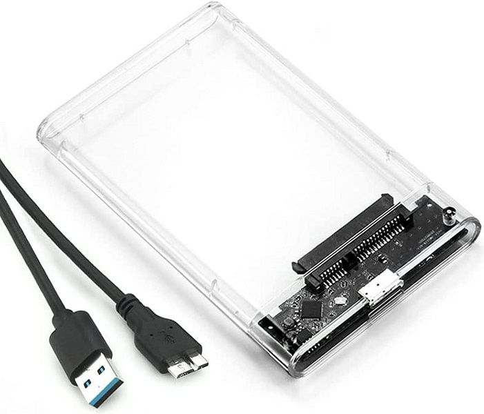 SE-L133 SATA USB 3.0 Hard Drive Enclosure Clear Case 2.5 Inch