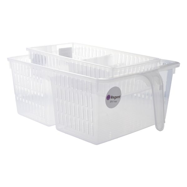 Regent Plastic Fridge/Pantry Basket With Divider Clear - 2-Piece - C &amp; D