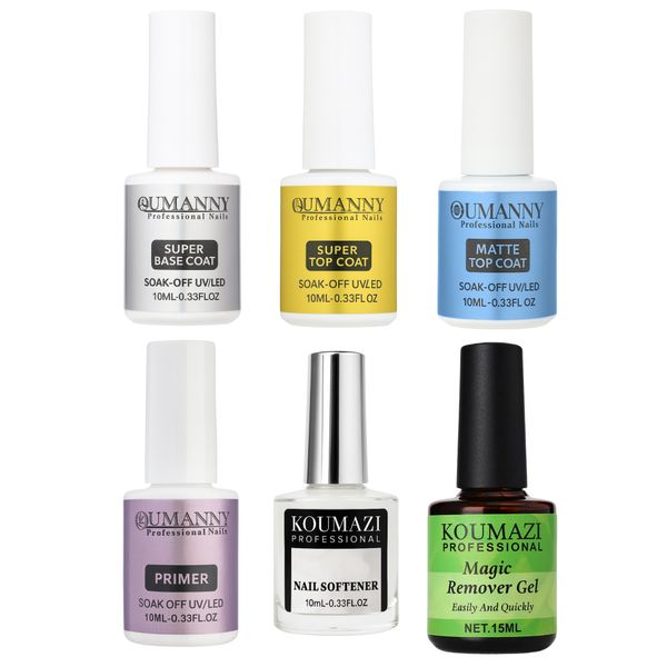 Complete Gel Nail Prep, Finish &amp; Removal System - 6 Piece Set