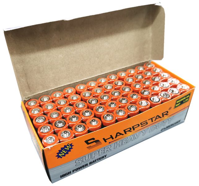 AAA Batteries 1.5V Sharpstar 0% Mercury - Box Of 60