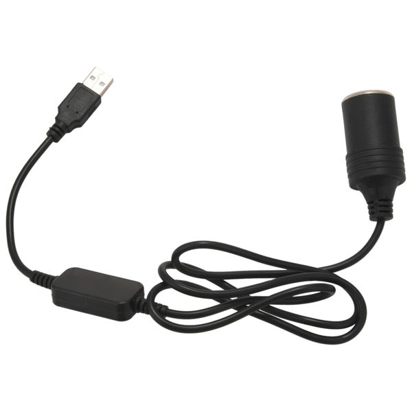 USB 5V To 12V Car Cigarette Lighter Socket Power Converter Cable
