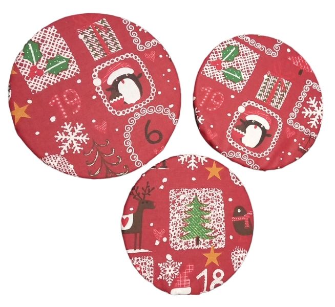 Reversible Bowl Cover Set of 3- Christmas print