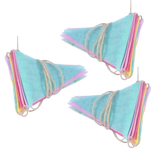 Party Decor Flag Banner Garland 15 Pcs For Anniversary Party - 4M Set of 3