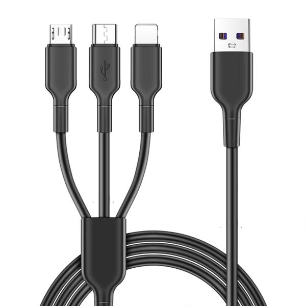 3 in 1 USB TO Micro/Lightning/Type-C Cable Super Fast Charging Cable 1M SE
