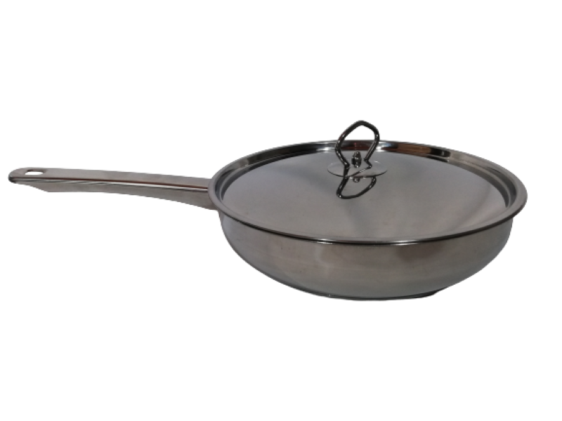 Frying Pan 24x6cm Stainless Steel with Lid CHK
