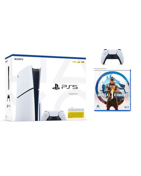 PlayStation 5 Slim +Mortal Kombat 1+2 DualSense Controllers Disk Bundle