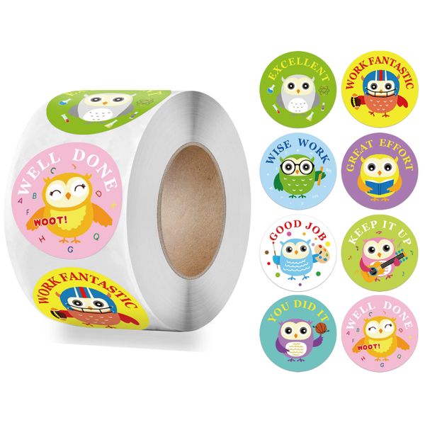 500 Stickers (Owl image