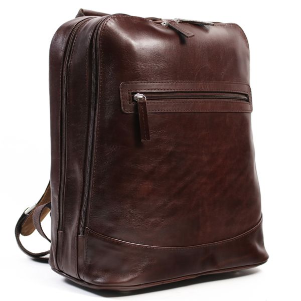 NUVO - Genuine Leather Big Soho 15 Inch Laptop Backpack Brown