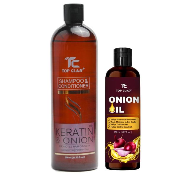 Top Class Keratin &amp; Onion 2 in 1 Shampoo &amp; Conditioner and Onion Oil