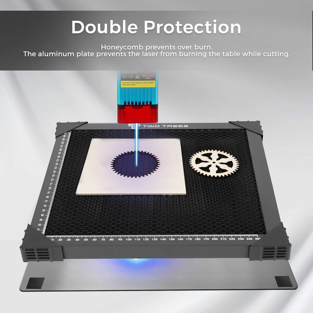 TWOTREES Honeycomb Table for Laser Engraving Machine, 400 x 400 x 22 mm, Honeycomb Table Laser Worktop, Table Protection with Aluminium Sheet