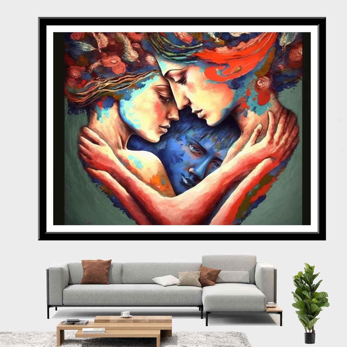 Wall Art Unframed - Brimfull Of Love Heads Full Within The Image Spac ...