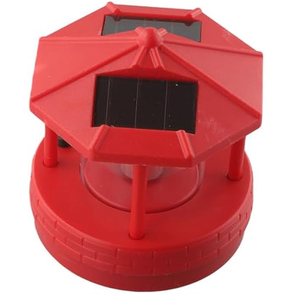 Led Solar Powered Lighthouse 360 Degree Rotating Lamp A
