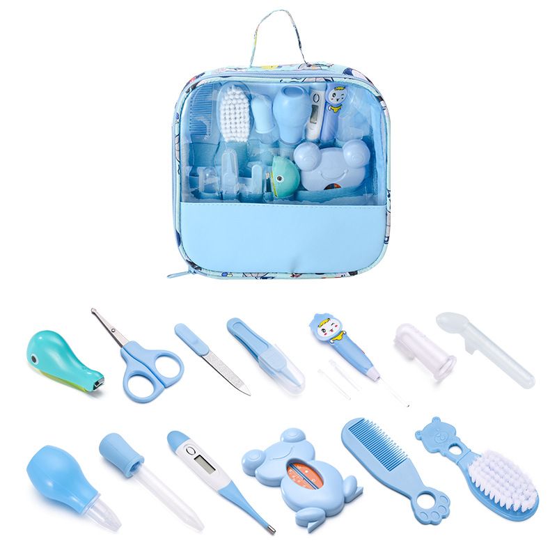 13 Piece Travel Bag Baby Care Set Nail Grooming Essentials Kit