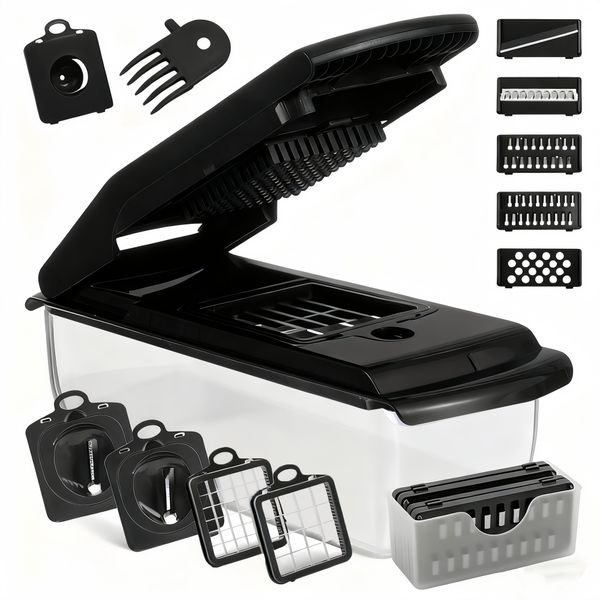 Multifunctional Food Chopper Dicer Set Vegetable Slicer Spiralizer 18 in 1
