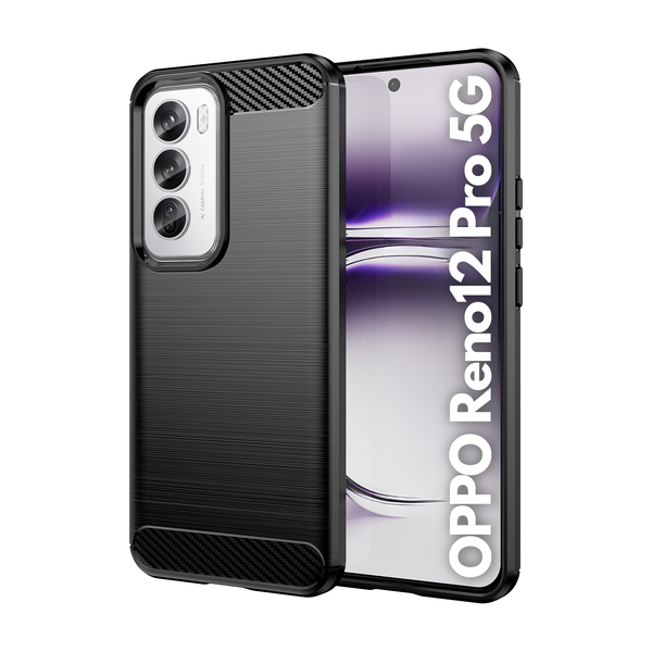 CellTime Carbon Fiber Design Case for Oppo Reno12 Pro 5G Shockproof Cover