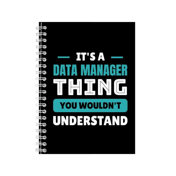 Data Manager A5 Notebook Spiral and Lined Job Quote Graphic Notepad Gift250