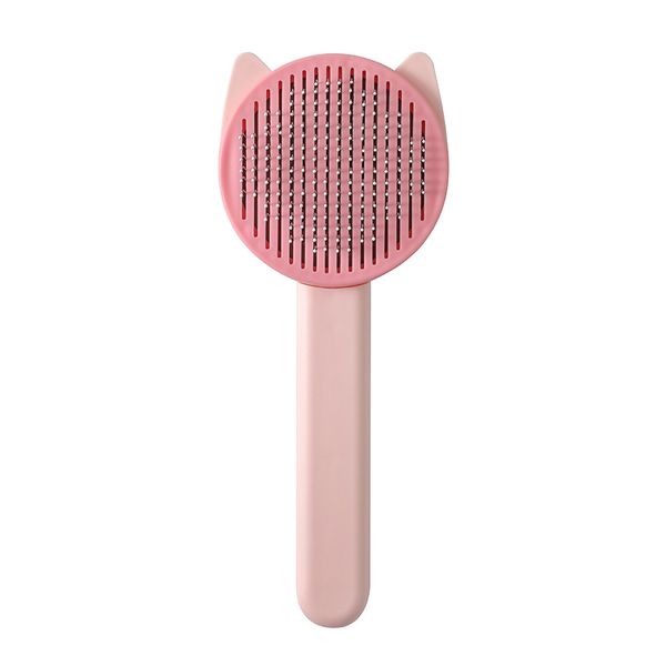 Pet Brush To Clean Floating Hair, Needle Comb Tool - Pink