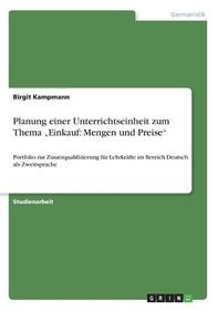 Planung Einer Unterrichtseinheit Zum Thema "Einkauf: Mengen Und Preise ...