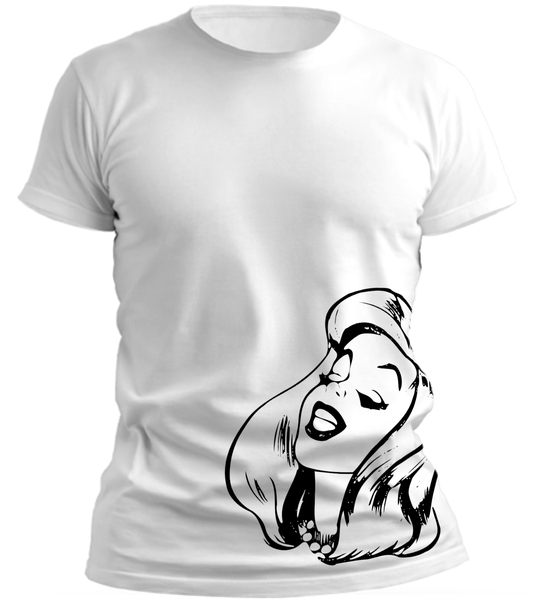 PepperSt Men's White T-Shirt - Black Lady