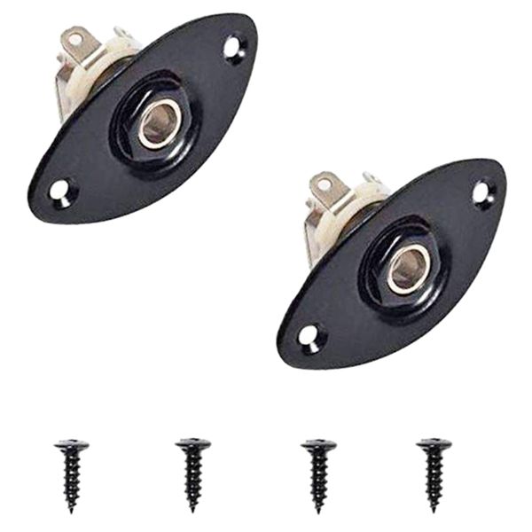 1/4Inch Oval Dented Electric Guitar Jack Output Plate Socket 2Pack