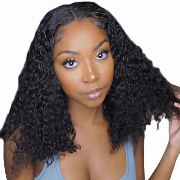 Luvée 14 inch Water Wave Wig - Human Hair with 13x4 Lace Front