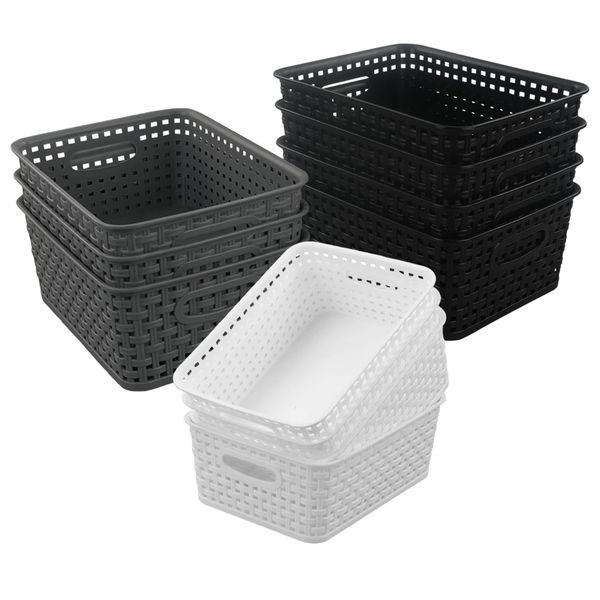 10 Large Storage Baskets Set Multi-Purpose Sizes Organizer Bins for Cabinet