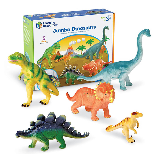 Learning Resources Jumbo Dinosaurs Animal Toys for Kids, 5 Ppcs 18 Months +