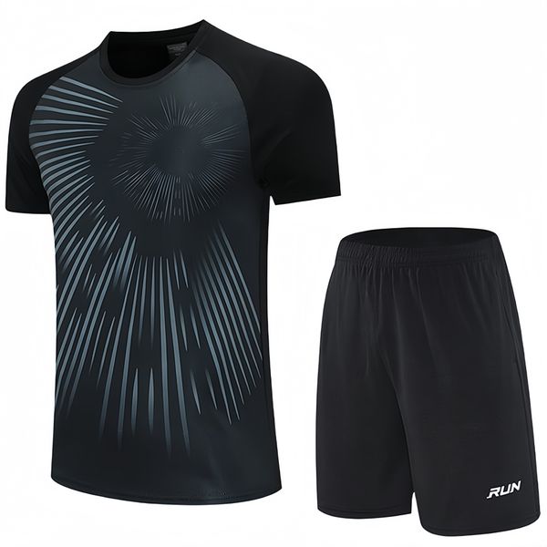 Men's Tracksuit Set Summer Outdoor Sports Set Quick Dry Short-Sleeve Short