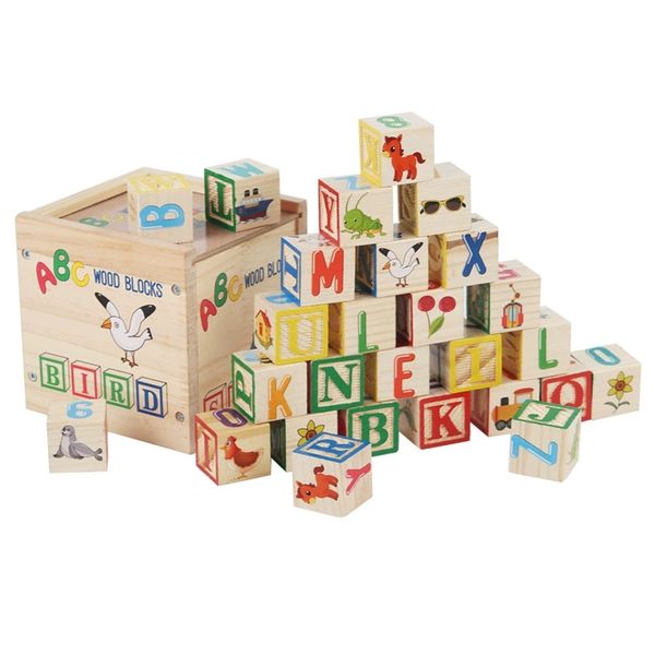 English Capital Letter Stacked Wood