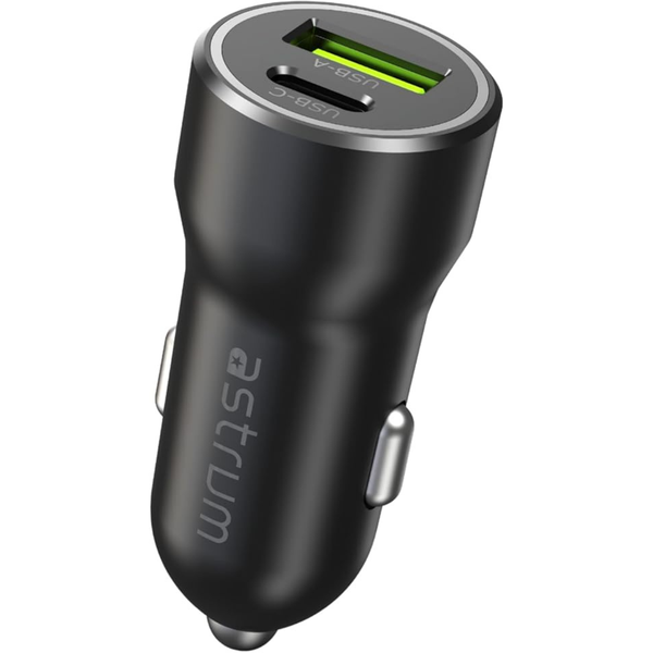 Astrum 38W Fast Car Charger USB-C PD USB-A Quick Charge Dual Port - VOTZ38P